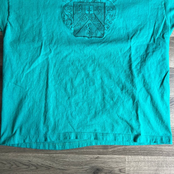 VTG Knight Crest T Shirt Mens Large Teal Family Single Shield Stitch Made in USA - Picture 3 of 14